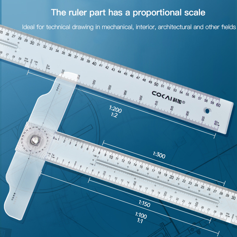 Woodworking Product - Régua T Transparente de Dupla Face