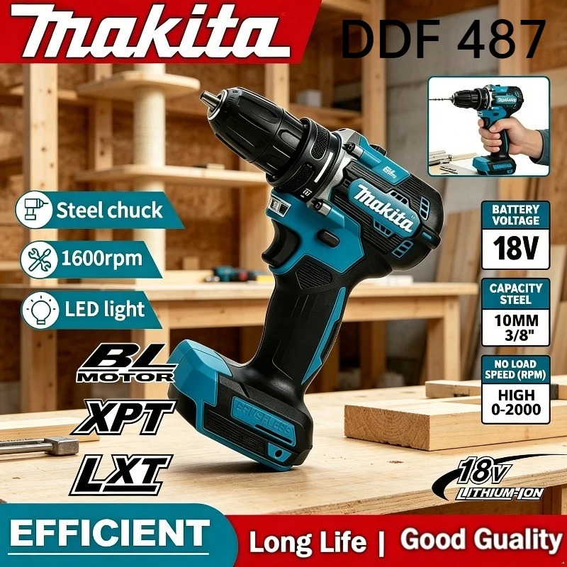 Makita Drill Ddf484 - Makita DDF487 Furadeira/Parafusadeira Sem Fio 18V