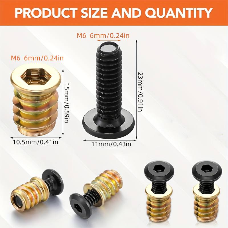Woodworking Tool Stores - 10 pçs porca rosqueada inserções kit