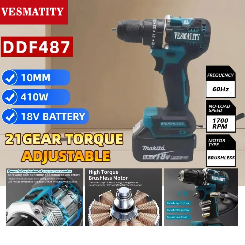 Furadeira/Parafusadeira sem Fi - Makita Drill Ddf484 avaliação e preço